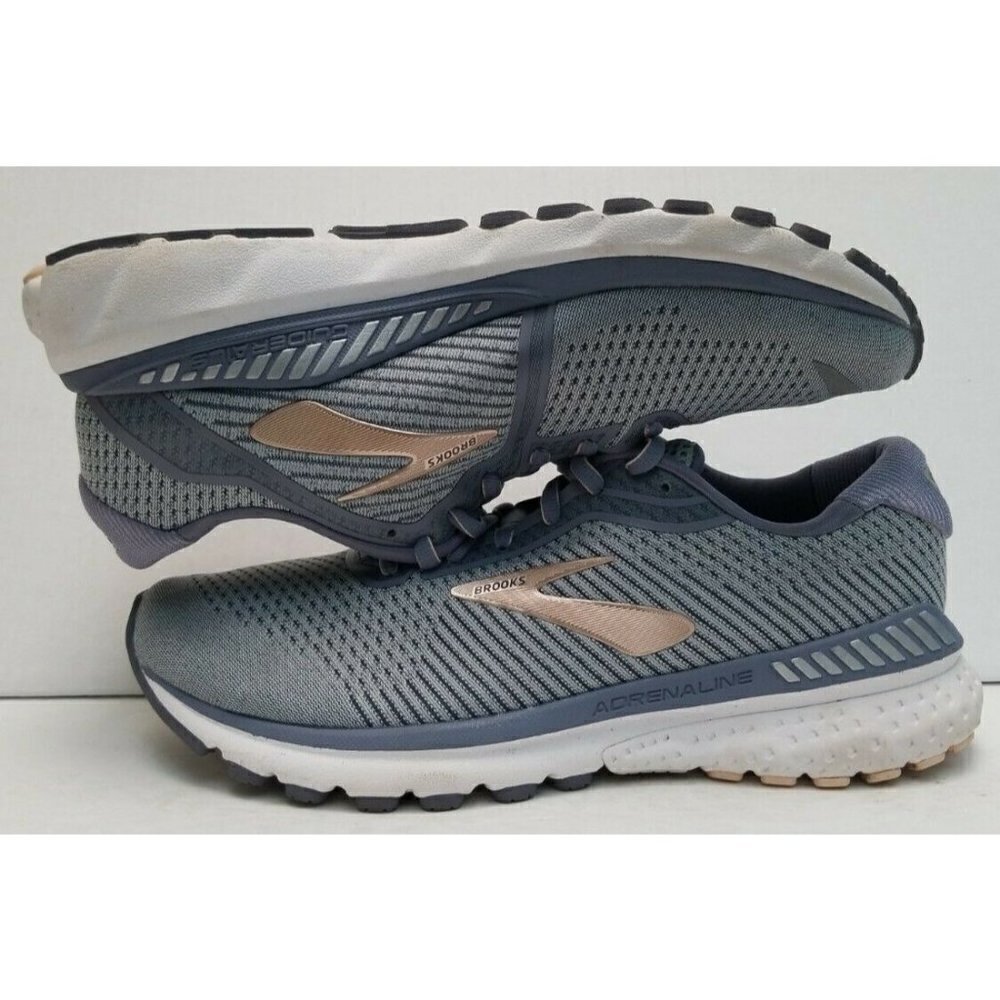 BROOKS WOMEN'S ADRENALINE GTS 20 GREY/PALE PEACH/WHITE 1202961B073 SIZE 10.5 US - Picture 2 of 9